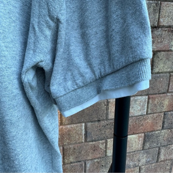 ZARA Gray Short Sleeve Double Layer Trim Knit Tee Grey/White Size M - Picture 3 of 7